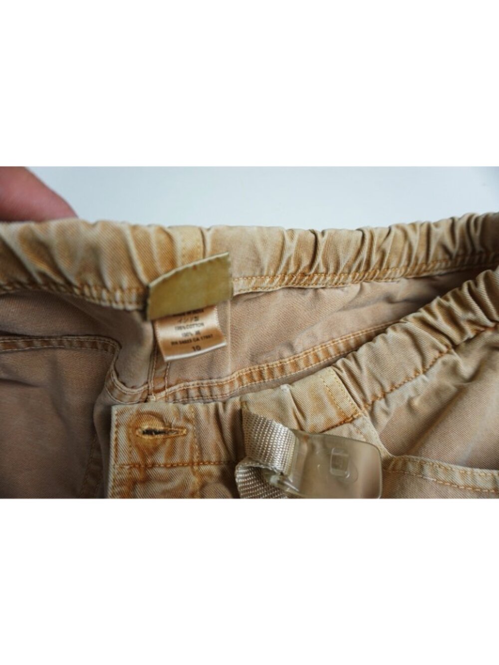 Gramicci Khaki Brown 100% Cotton Casual Buckle Front Pants Sz 10 - Picture 8 of 9